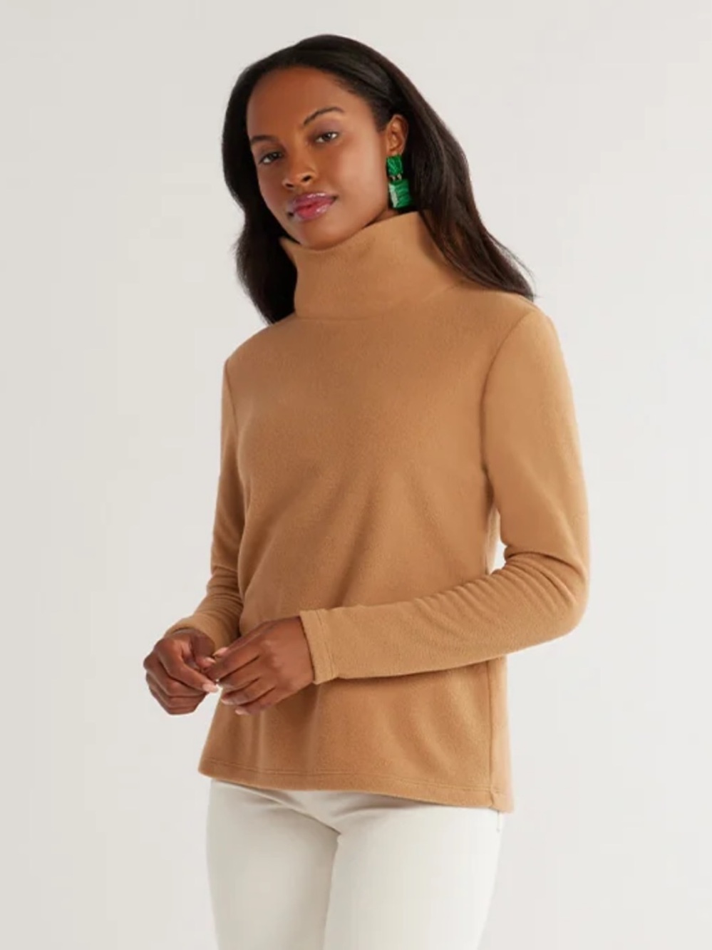 Dudley Stephens Size Large Greenpoint Camel Brown Vello Fleece Sweater